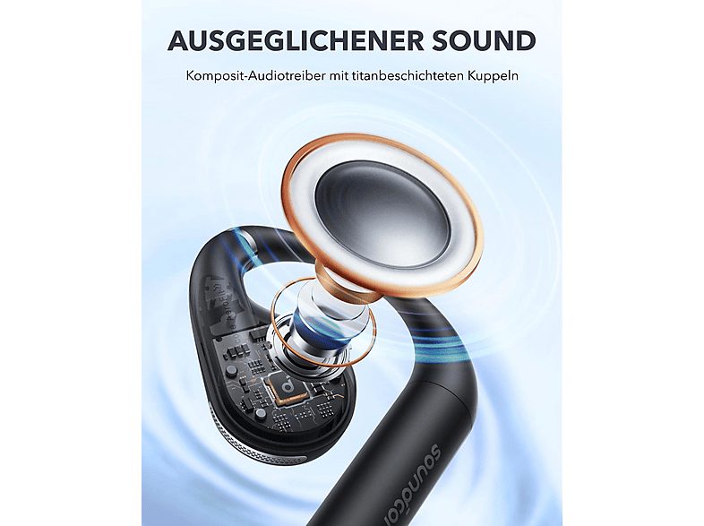 Auriculares deportivos  - AeroFit SOUNDCORE BY ANKER, Control remoto, Bluetooth, Negro — foto 9