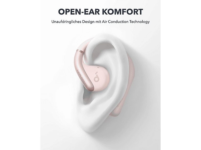 Auriculares deportivos  - AeroFit SOUNDCORE BY ANKER, Control remoto, Bluetooth, Rosa claro — foto 7