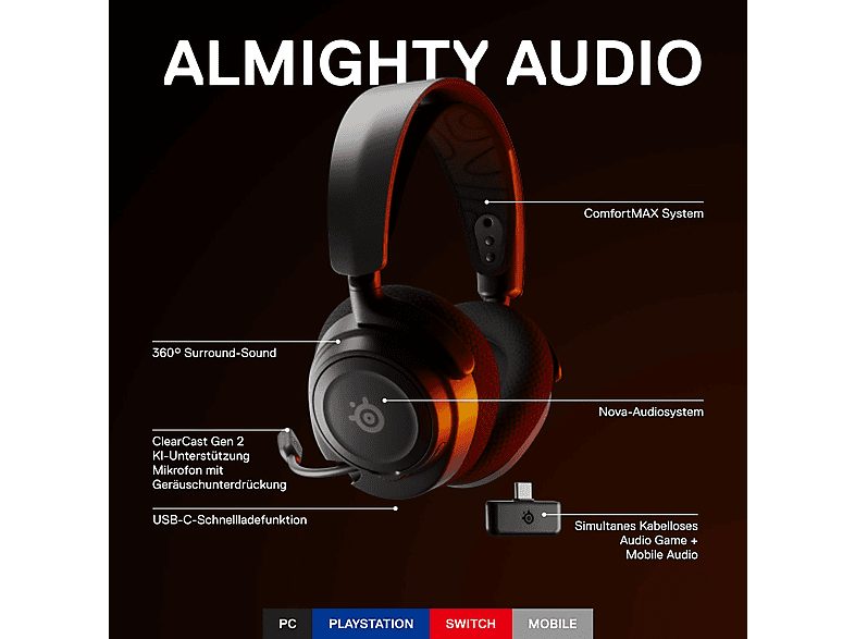 Auriculares gaming  - 61553 STEELSERIES, Circumaurales, Bluetooth, Negro — foto 7