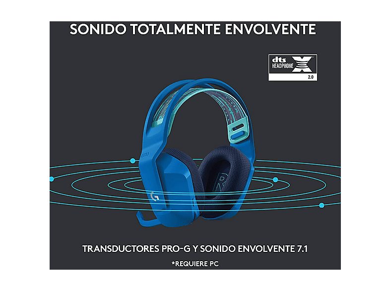 Auriculares Gaming  - 981-000943 LOGITECH, Circumaurales, Bluetooth, Azul — foto 4
