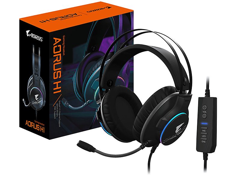Auriculares gaming  - AORUS H1 GIGABYTE, Circumaurales, Negro — foto 8