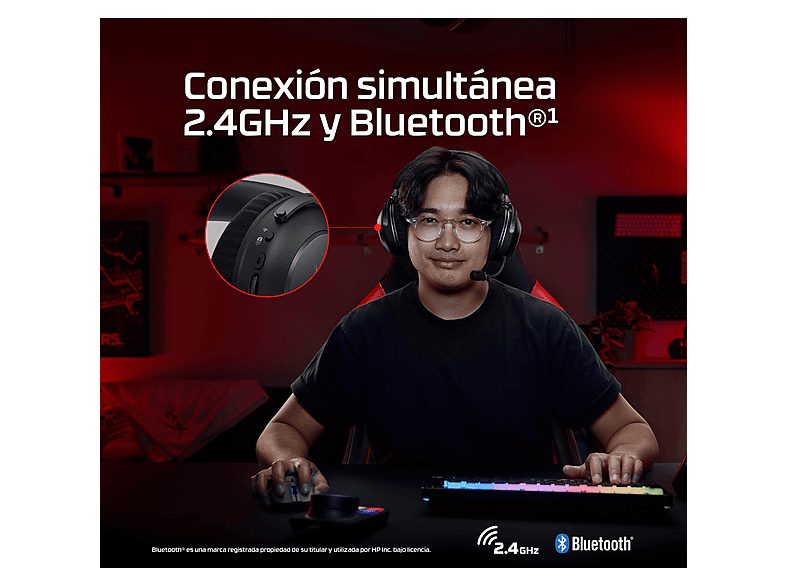 Auriculares gaming - HyperX Cloud Alpha 2, Inalámbricos, batería 250h, PC/Consolas, Micrófono, Sonido Hi-Fi, Negro — foto 12