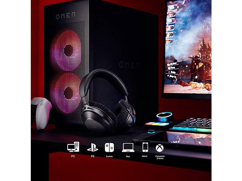 Auriculares gaming - HyperX Cloud Alpha 2, Inalámbricos, batería 250h, PC/Consolas, Micrófono, Sonido Hi-Fi, Negro — foto 8