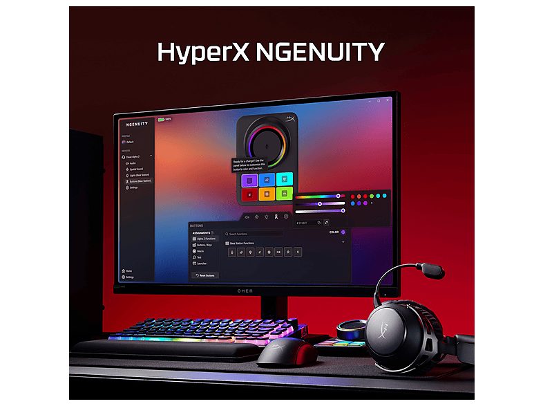 Auriculares gaming - HyperX Cloud Alpha 2, Inalámbricos, batería 250h, PC/Consolas, Micrófono, Sonido Hi-Fi, Negro — foto 9
