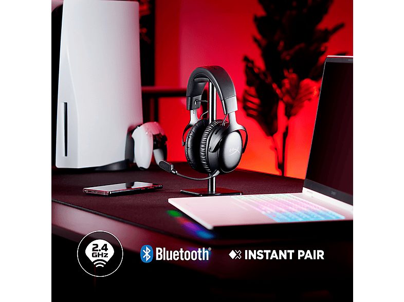 Auriculares gaming  - HyperX Cloud III S Wireless White Gaming Headset HYPERX, Circumaurales, Bluetooth, Blanco — foto 4