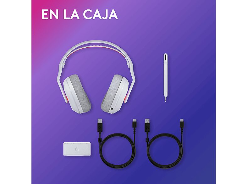 Auriculares gaming - Logitech G A20 X Lightspeed, Bluetooth, PS5-XBOX-Switch-PC, Playsync, Micrófono extraíble, Personalizable, Lightsync, Blanco — foto 10