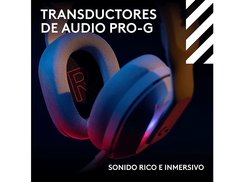 Auriculares gaming - Logitech G A20 X Lightspeed, Bluetooth, PS5-XBOX-Switch-PC, Playsync, Micrófono extraíble, Personalizable, Lightsync, Blanco — foto 4
