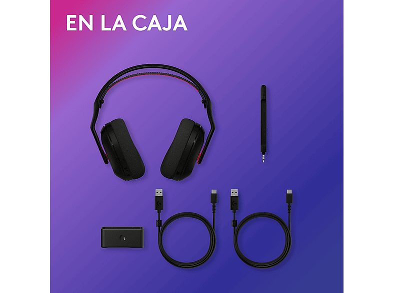 Auriculares gaming - Logitech G A20 X Lightspeed, Bluetooth, PS5-XBOX-Switch-PC, Playsync, Micrófono extraíble, Personalizable, Lightsync, Negro — foto 11