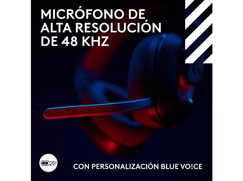 Auriculares gaming - Logitech G A20 X Lightspeed, Bluetooth, PS5-XBOX-Switch-PC, Playsync, Micrófono extraíble, Personalizable, Lightsync, Negro — foto 3