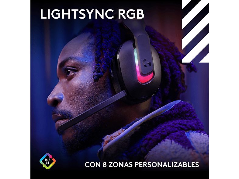 Auriculares gaming - Logitech G A20 X Lightspeed, Bluetooth, PS5-XBOX-Switch-PC, Playsync, Micrófono extraíble, Personalizable, Lightsync, Negro — foto 9