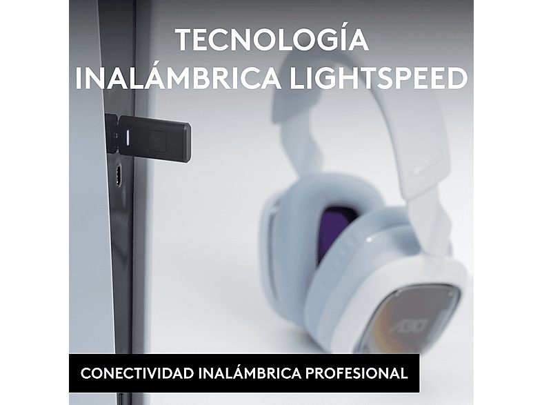 Auriculares gaming - Logitech G Astro A30, Bluetooth, 27hs de batería, Micrófono desmontable, Compatible con Xbox/NSW/PC y Android, Blanco — foto 4