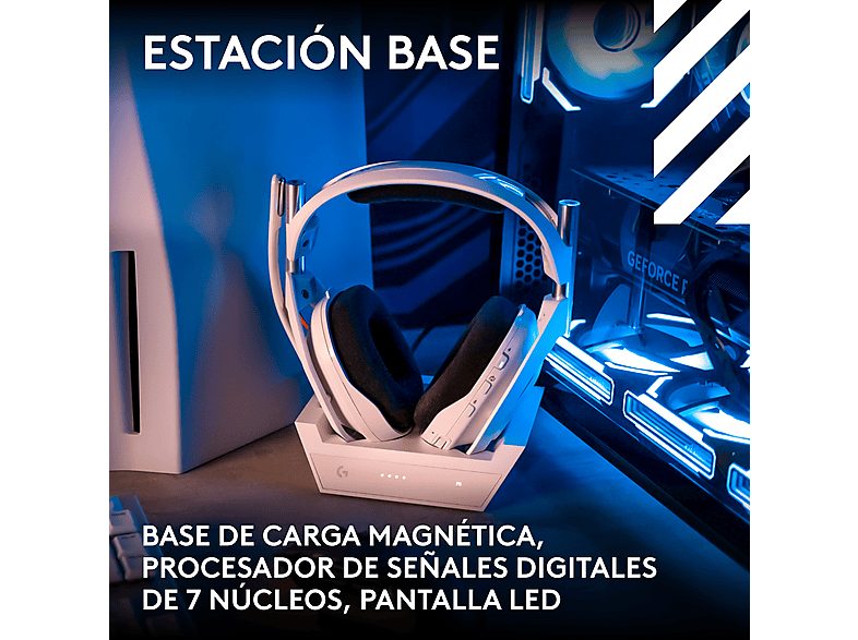 Auriculares gaming - Logitech G ASTRO A50 Gen 5 + Estación base PlaySync Audio, Inalámbrico, Micrófono 48kHz, PC-PS-Nintendo-Xbox, Lightspeed, Blanco — foto 10