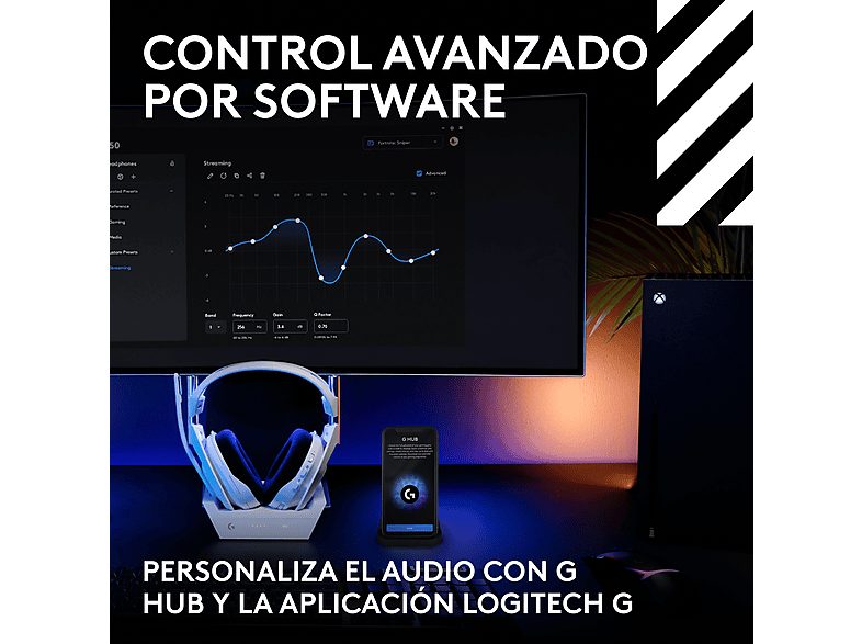 Auriculares gaming - Logitech G ASTRO A50 Gen 5 + Estación base PlaySync Audio, Inalámbrico, Micrófono 48kHz, PC-PS-Nintendo-Xbox, Lightspeed, Blanco — foto 9