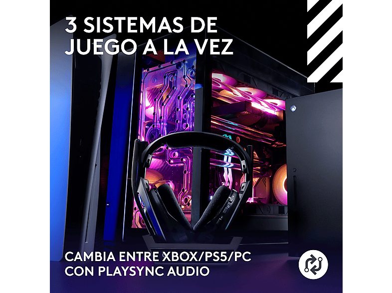 Auriculares gaming - Logitech G ASTRO A50 Gen 5 + Estación base PlaySync Audio, Inalámbrico, Micrófono 48kHz, PC-PS-Nintendo-Xbox, Lightspeed, Negro — foto 2