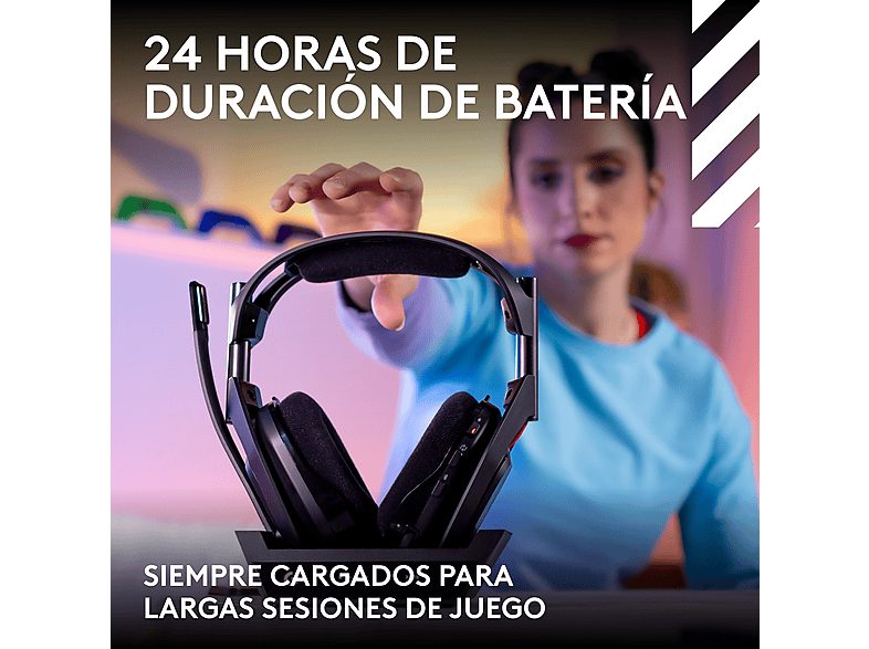 Auriculares gaming - Logitech G ASTRO A50 Gen 5 + Estación base PlaySync Audio, Inalámbrico, Micrófono 48kHz, PC-PS-Nintendo-Xbox, Lightspeed, Negro — foto 8