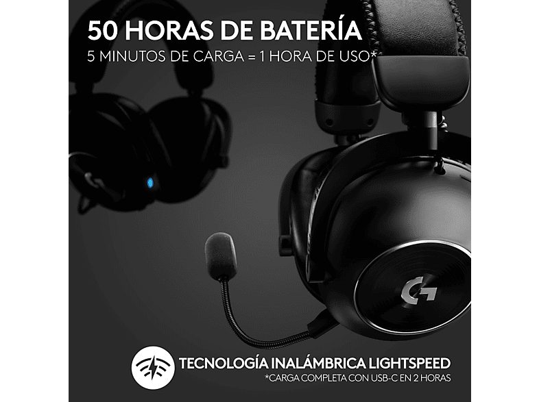 Auriculares gaming - Logitech G Pro X 2 Lightspeed + HS STAND, Inalámbrico, Bluetooth, Micrófono, 7.1 DTS, PC/PlayStation/Nintendo, Negro — foto 7