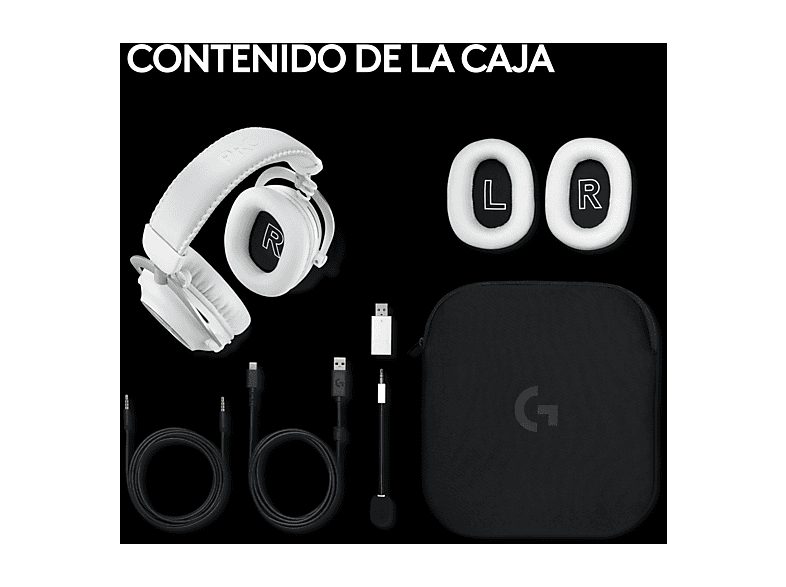 Auriculares gaming - Logitech G Pro X 2 Lightspeed, Inalámbrico, Bluetooth, Transductor de grafeno, 7.1 DTS, PC/PlayStation/Nintendo, Blanco — foto 9
