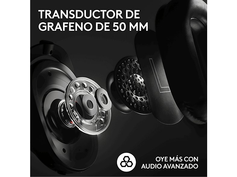 Auriculares gaming - Logitech G Pro X 2 Lightspeed, Inalámbrico, Bluetooth, Transductor de grafeno, 7.1 DTS, PC/PlayStation/Nintendo, Blanco — foto 3