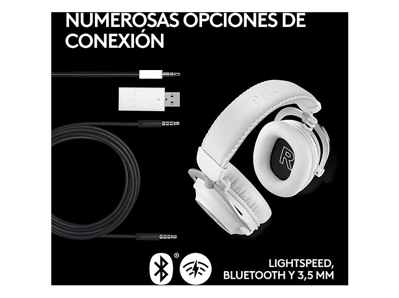 Auriculares gaming - Logitech G Pro X 2 Lightspeed, Inalámbrico, Bluetooth, Transductor de grafeno, 7.1 DTS, PC/PlayStation/Nintendo, Blanco — foto 5