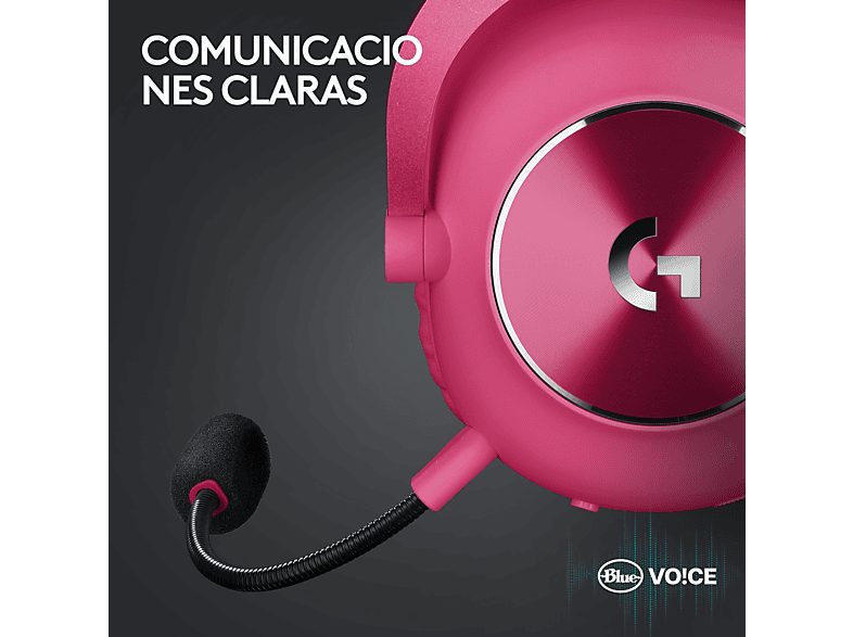 Auriculares gaming - Logitech G Pro X 2 Lightspeed, Inalámbrico, Bluetooth, Transductor de grafeno, 7.1 DTS, PC/PlayStation/Nintendo, Magenta — foto 7