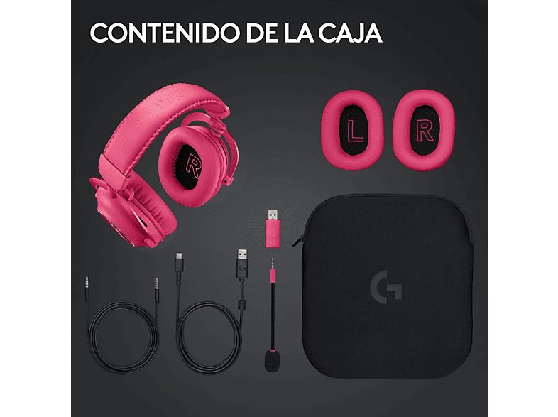 Auriculares gaming - Logitech G Pro X 2 Lightspeed, Inalámbrico, Bluetooth, Transductor de grafeno, 7.1 DTS, PC/PlayStation/Nintendo, Magenta — foto 9