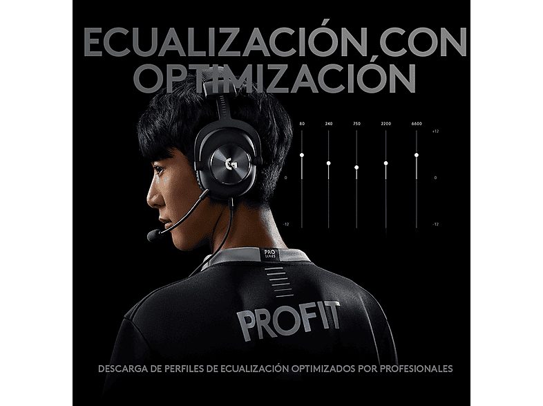 Auriculares gaming  - PRO X WIRED + HS STAND LOGITECH G, Circumaurales, Negro — foto 5
