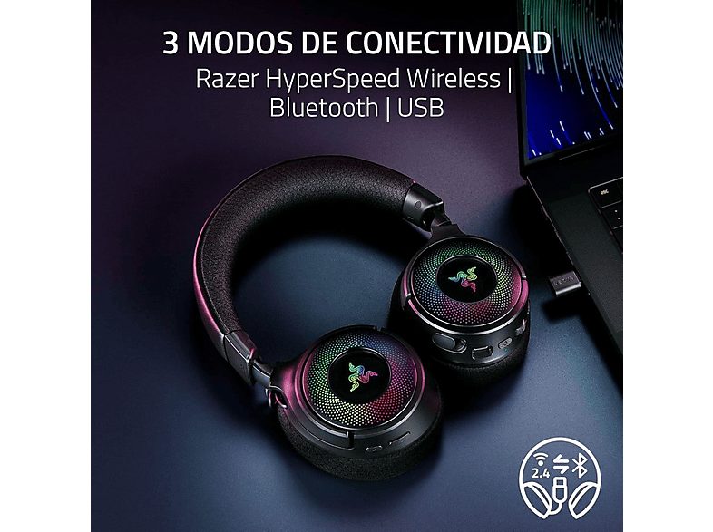Auriculares gaming - Razer Kraken V4, Circumaurales, Bluetooth, Negro — foto 4