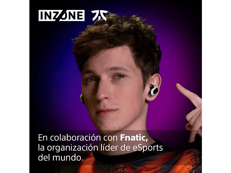 Auriculares gaming - Sony INZONE Buds, True Wireless, Noise Cancelling, Inalámbricos, Baja latencia, 24h, Micrófono IA, PC/PlayStation 5 (PS5), Blanco — foto 2
