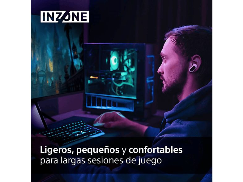 Auriculares gaming - Sony INZONE Buds, True Wireless, Noise Cancelling, Inalámbricos, Baja latencia, 24h, Micrófono IA, PC/PlayStation 5 (PS5), Blanco — foto 4