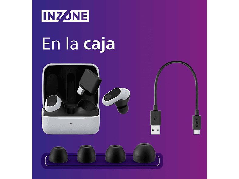 Auriculares gaming - Sony INZONE Buds, True Wireless, Noise Cancelling, Inalámbricos, Baja latencia, 24h, Micrófono IA, PC/PlayStation 5 (PS5), Blanco — foto 7