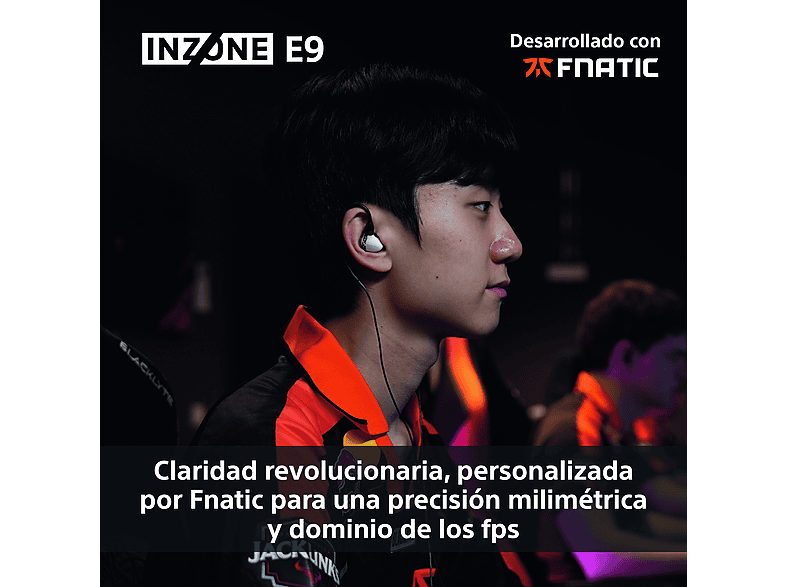 Auriculares gaming - Sony INZONE E9, Aislamiento acústico, Caja de audio USB-C, PC streaming, Cable 1,8 m, Fnatic, Estuche, G900W, Blanco — foto 4