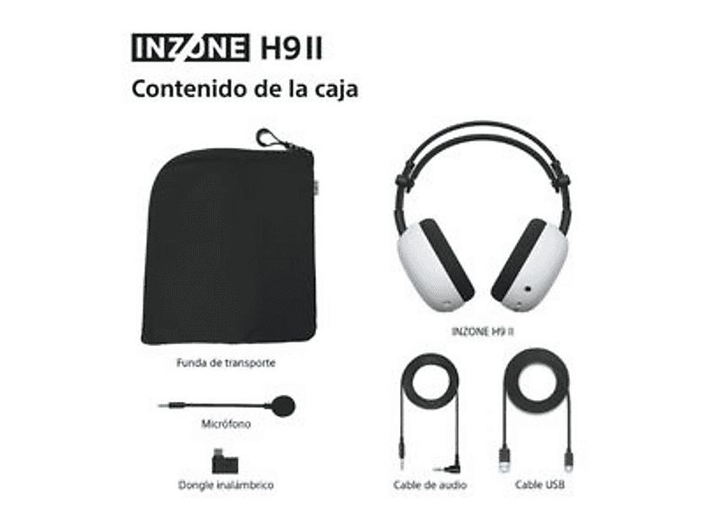 Auriculares gaming - Sony INZONE H9 II, Inalámbricos, Noise Cancelling, Fnatic, Micrófono, IA, 30h, Bluetooth/LE/2,4 GHz, Ligeros, PC, WHG910N, Blanco — foto 11