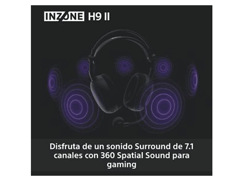 Auriculares gaming - Sony INZONE H9 II, Inalámbricos, Noise Cancelling, Fnatic, Micrófono, IA, 30h, Bluetooth/LE/2,4 GHz, Ligeros, PC, WHG910N, Blanco — foto 5