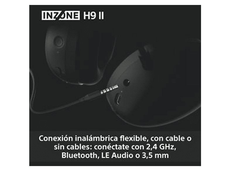 Auriculares gaming - Sony INZONE H9 II, Inalámbricos, Noise Cancelling, Fnatic, Micrófono, IA, 30h, Bluetooth/LE/2,4 GHz, Ligeros, PC, WHG910N, Blanco — foto 7