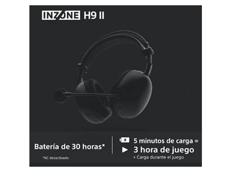 Auriculares gaming - Sony INZONE H9 II, Inalámbricos, Noise Cancelling, Fnatic, Micrófono, IA, 30h, Bluetooth/LE/2,4 GHz, Ligeros, PC, WHG910N, Blanco — foto 8