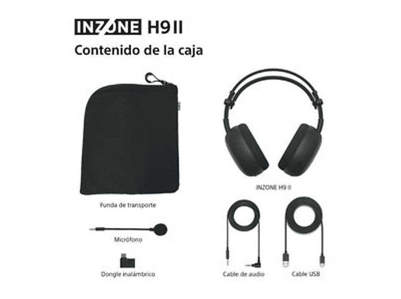 Auriculares gaming - Sony INZONE H9 II, Inalámbricos, Noise Cancelling, Fnatic, Micrófono, IA, 30h, Bluetooth/LE/2,4 GHz, Ligeros, PC, WHG910N, Negro — foto 12