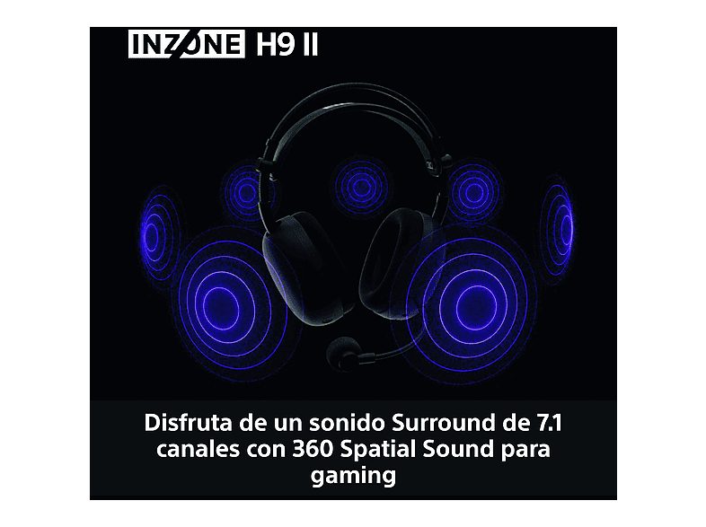 Auriculares gaming - Sony INZONE H9 II, Inalámbricos, Noise Cancelling, Fnatic, Micrófono, IA, 30h, Bluetooth/LE/2,4 GHz, Ligeros, PC, WHG910N, Negro — foto 6