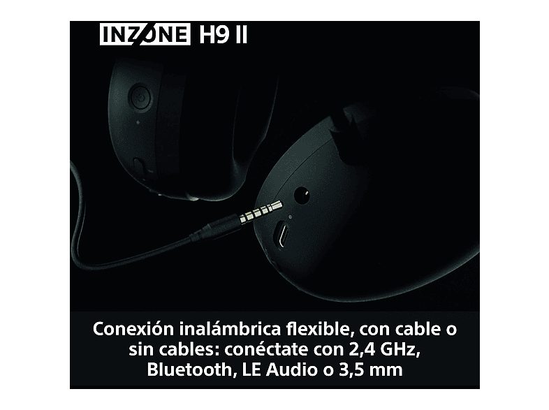 Auriculares gaming - Sony INZONE H9 II, Inalámbricos, Noise Cancelling, Fnatic, Micrófono, IA, 30h, Bluetooth/LE/2,4 GHz, Ligeros, PC, WHG910N, Negro — foto 8