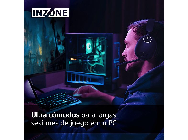 Auriculares gaming - Sony INZONE H9, Noise Cancelling, Inalámbricos, Bluetooth, Sonido espacial 360, 32h, Micrófono, PC / PlayStation 5 (PS5), Negro — foto 4