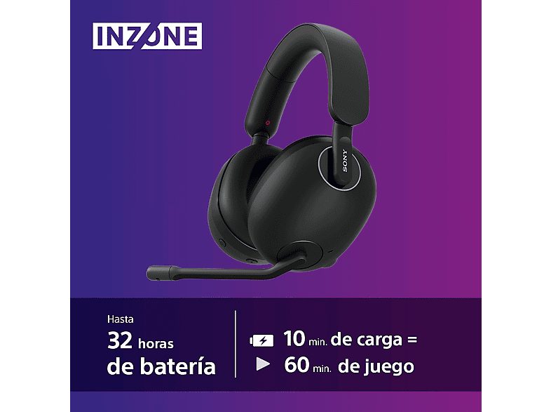 Auriculares gaming - Sony INZONE H9, Noise Cancelling, Inalámbricos, Bluetooth, Sonido espacial 360, 32h, Micrófono, PC / PlayStation 5 (PS5), Negro — foto 5