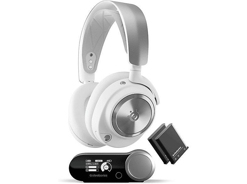 Auriculares gaming - SteelSeries Arctis Nova Pro Wireless, Supraaurales, Bluetooth, Micrófono, Cancelación de ruido, Blanco — foto 2