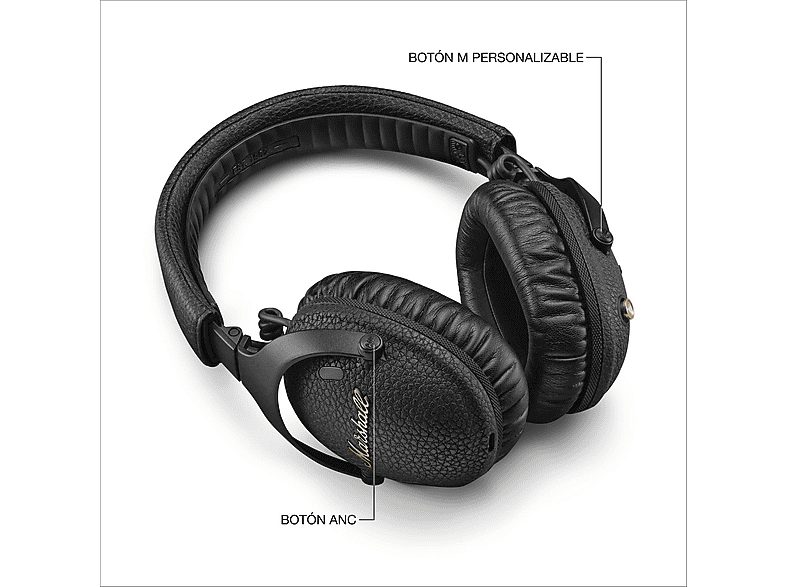 Auriculares inalámbricos - Marshall Monitor III A.N.C., Circumaurales, Bluetooth 5.3, Cancelación de ruido, 100h Autonomía, Plegables, Negro — foto 6