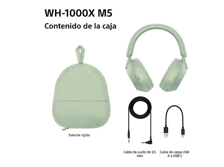 Auriculares inalámbricos - Sony WH-1000XM5S, Cancelación ruido (Noise Cancelling), 30h, Hi-Res, Carga Rápida, Con Asistente, Bluetooth, Diadema, Plata — foto 12