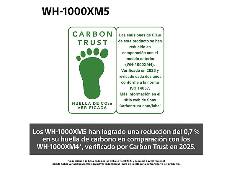 Auriculares inalámbricos - Sony WH-1000XM5S, Cancelación ruido (Noise Cancelling), 30h, Hi-Res, Carga Rápida, Con Asistente, Bluetooth, Diadema, Plata — foto 17
