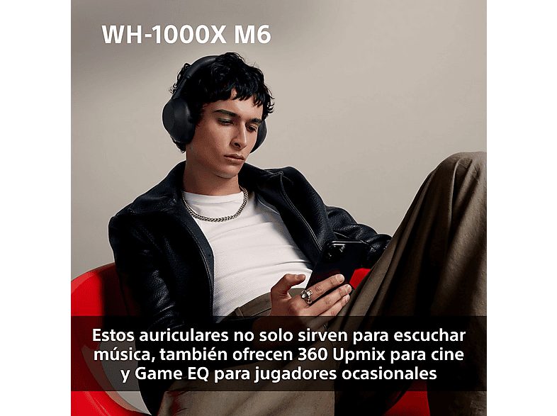 Auriculares inalámbricos - Sony WH-1000XM6, Cancelación ruido, 30h Autonomía, Hi-Res, Carga Rápida, Cómodo, Plegable, iOS/Android, Negro — foto 8