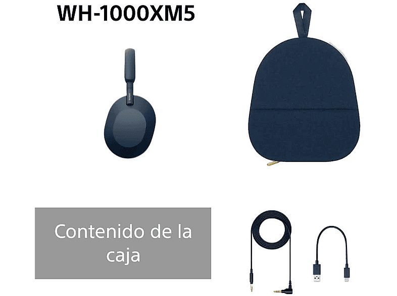 Auriculares inalámbricos - Sony WH1000XM5L, Cancelación ruido (Noise Cancelling), 30h, Hi-Res, Carga Rápida, Con Asistente, Bluetooth, Diadema, Azul — foto 11