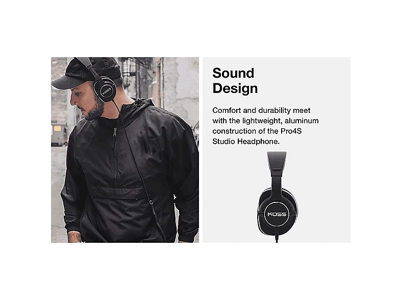 Auriculares  - PRO4S Studio KOSS, Circumaurales, Negro — foto 5