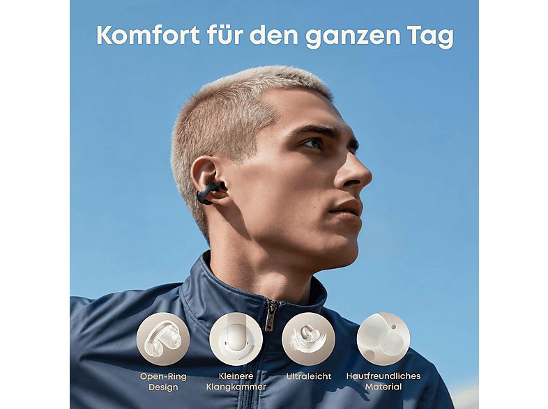 Auriculares True Wireless  - Aeroclip SOUNDCORE, Control remoto, Bluetooth, Negro — foto 7