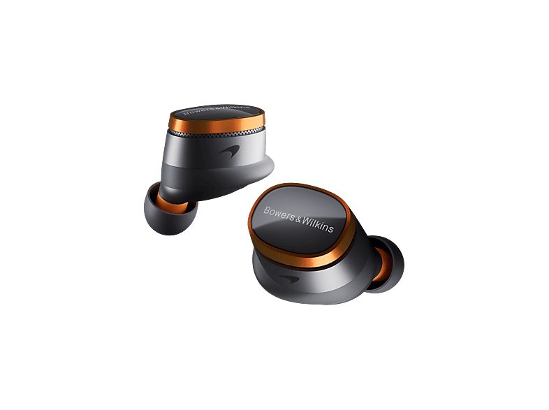 BOWERS & WILKINS Auriculares True Wireless - Bowers & Wilkins Pi8 McLaren Edition, Cancelación de Ruido Activa, Autonomía 6.5 h, Gris y naranja