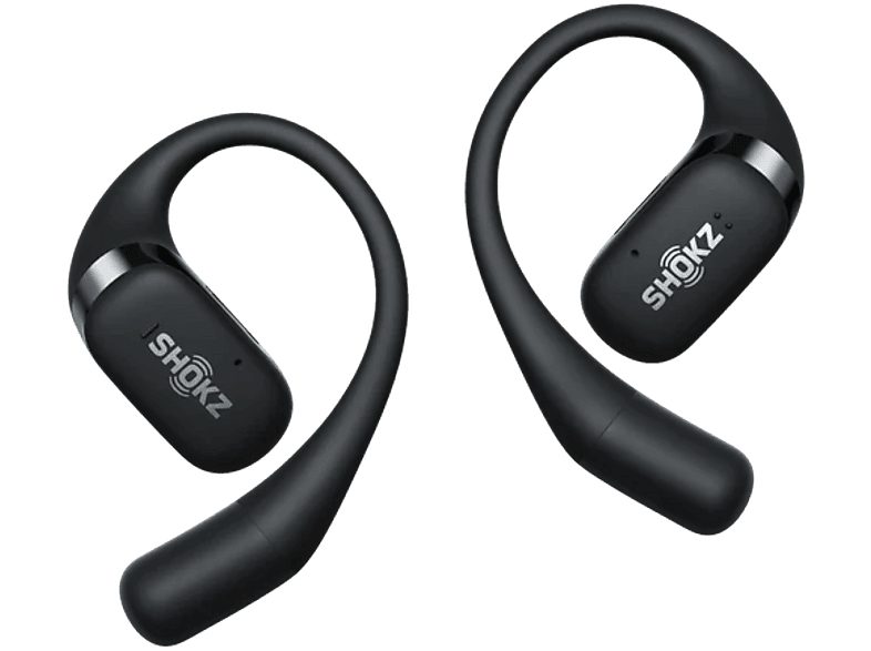 Auriculares True Wireless - Shokz OpenFit 2+, 48h Autonomía, Open-Ear, Resistencia agua IP55, Micrófono con cancelación de ruido, Dolby Audio, Negro